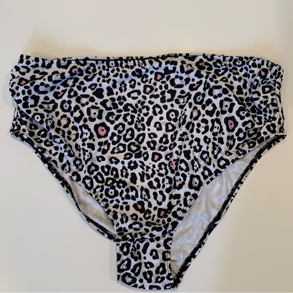 Maternity Black White Two Piece Animal Print Swimsuit Bikini V Neck Size XL - Picture 6 of 11